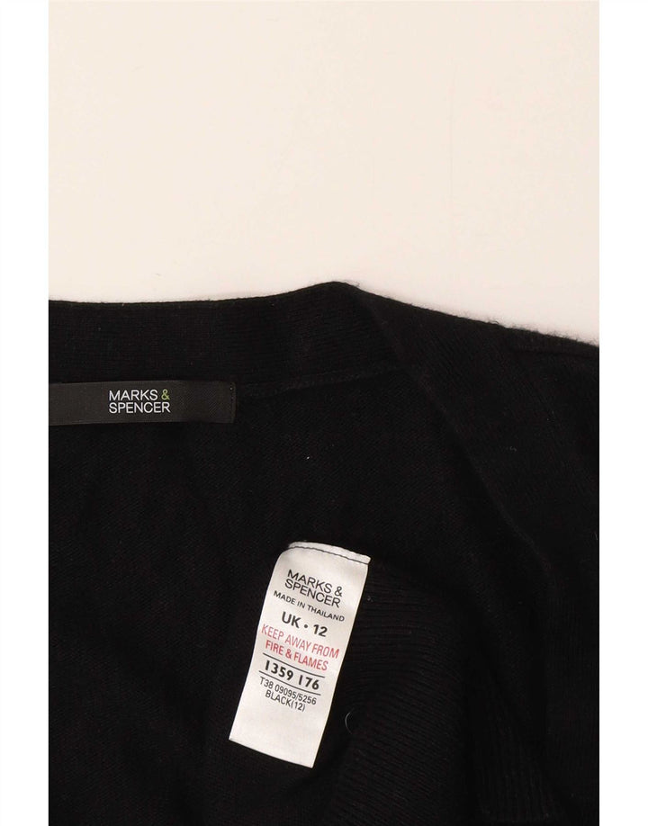 Pulover cardigan cu paragate pentru femei Marks & Spencer UK 12 Medium Black Viscose