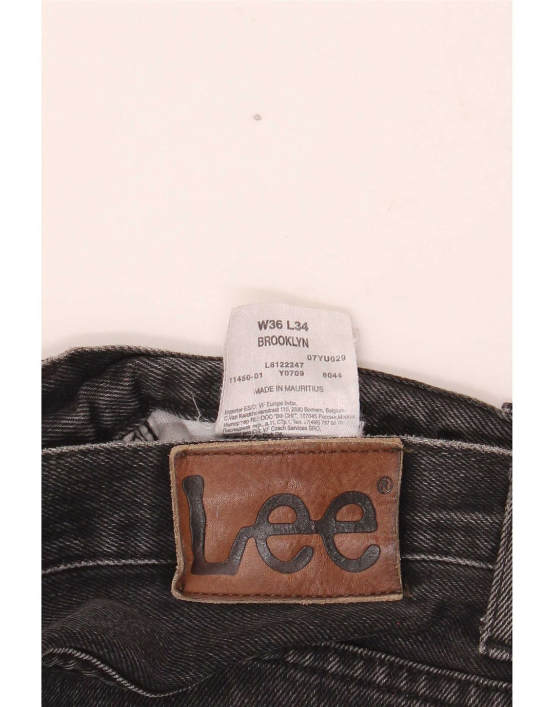 Blugi Lee Brooklyn Straight pentru bărbați W36 L34, bumbac negru