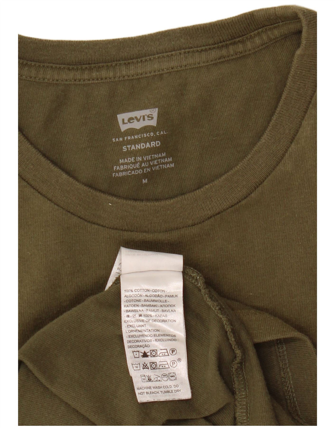 Tricou LEVI'S pentru bărbați, cu ajustare standard, top, bumbac, kaki, mediu