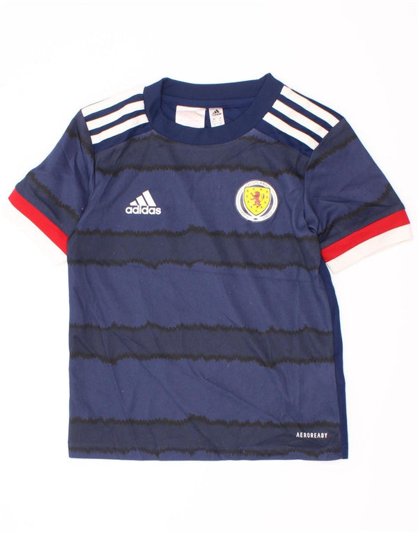 Tricou Adidas Aeroready pentru baieti Top 5-6 ani poliester cu dungi bleumarin