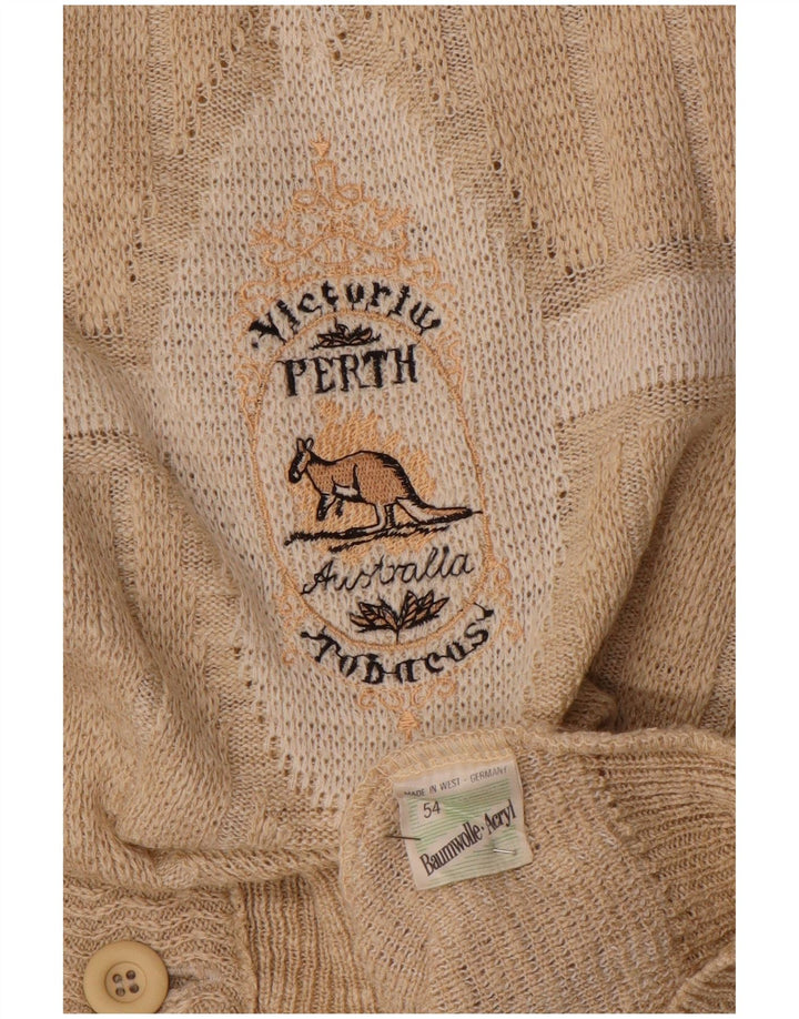 Pulover cardigan pentru bărbați PERTH IT 54 XL Lână bej
