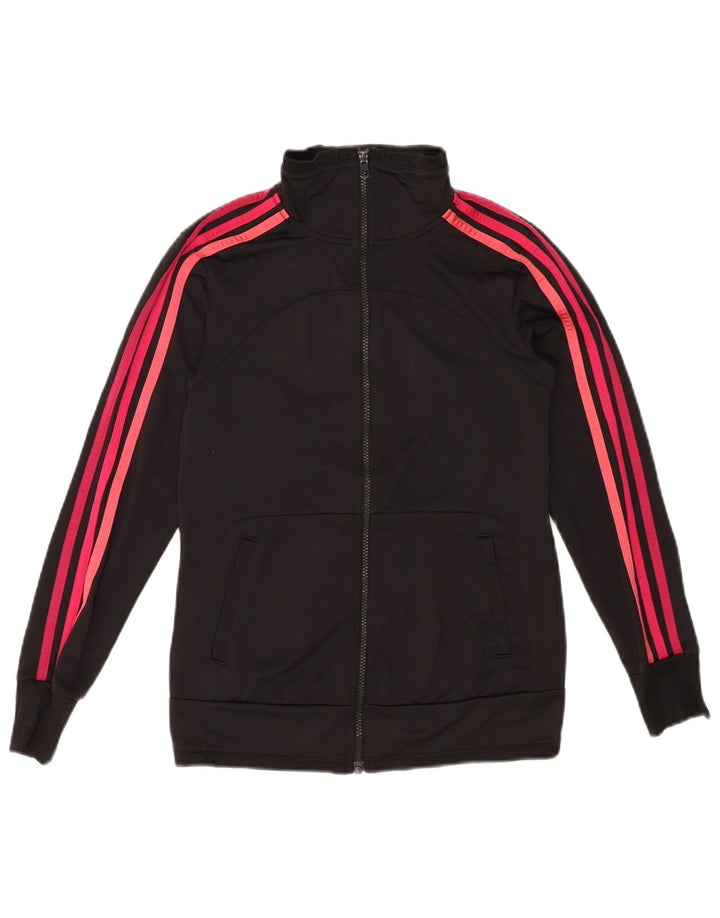 ADIDAS Womens Tracksuit Top Jacket UK 4/6 XS Black Polyester
