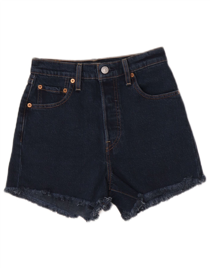 Pantaloni scurți din blugi pentru femei Levi's W25 XS bumbac bleumarin
