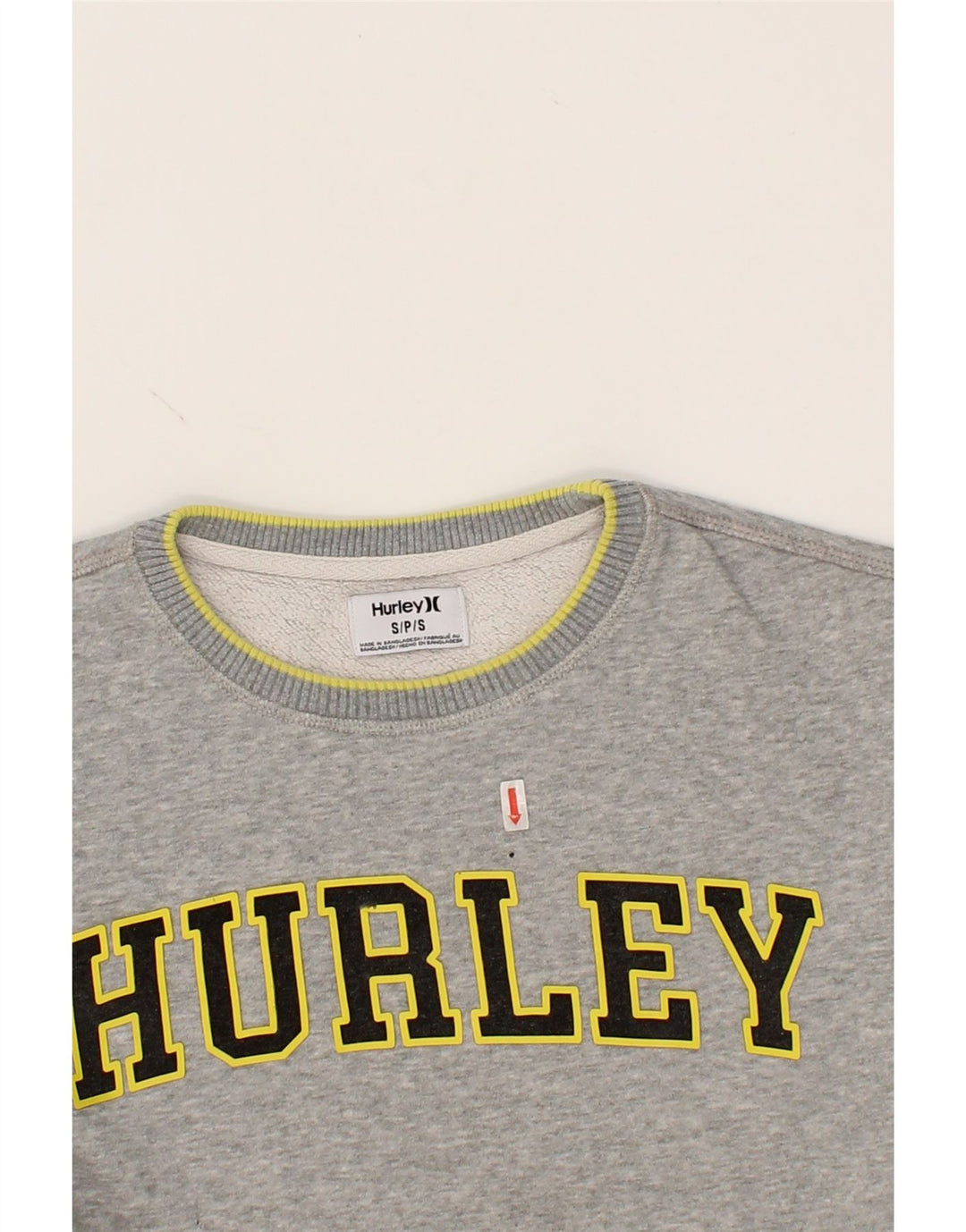 HURLEY Mens Graphic Sweatshirt Jumper Small Grey Cotton Vintage Hurley and Second-Hand Hurley from Messina Hembry 