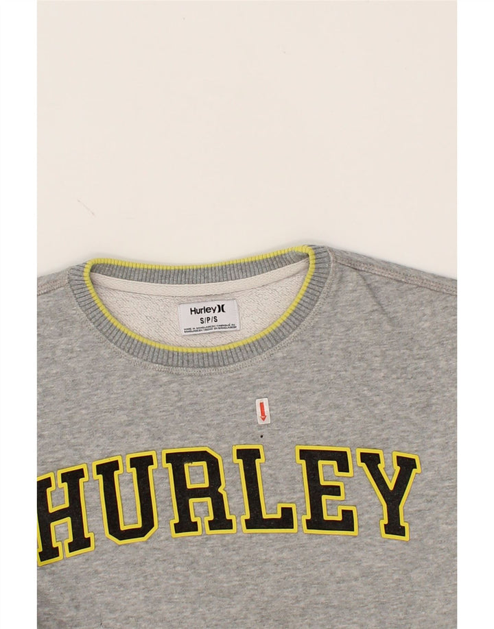 HURLEY Mens Graphic Sweatshirt Jumper Small Grey Cotton Vintage Hurley and Second-Hand Hurley from Messina Hembry 