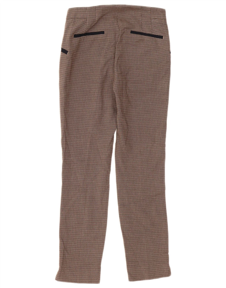 Pantaloni casual slim pentru femei Zara Mici L26 L28 Maro Check