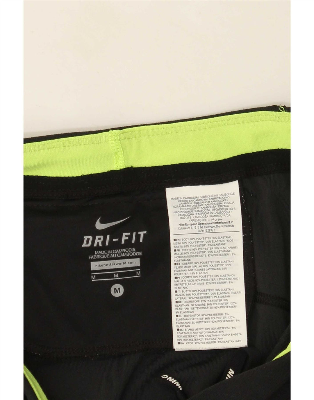 Leggings capri Nike Dri Fit pentru femei UK 12 Medium Black Colorblock Poliester