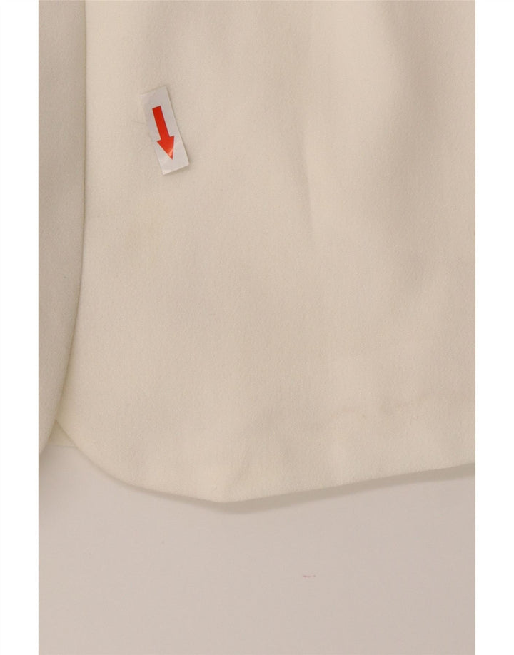 Blazer pentru femei Wit Boy, cu 3 nasturi, UK 10, poliester alb, mic