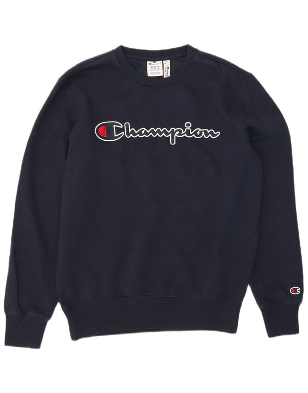 Pulover cu grafic pentru femei Champion UK 14 Bumbac bleumarin mediu