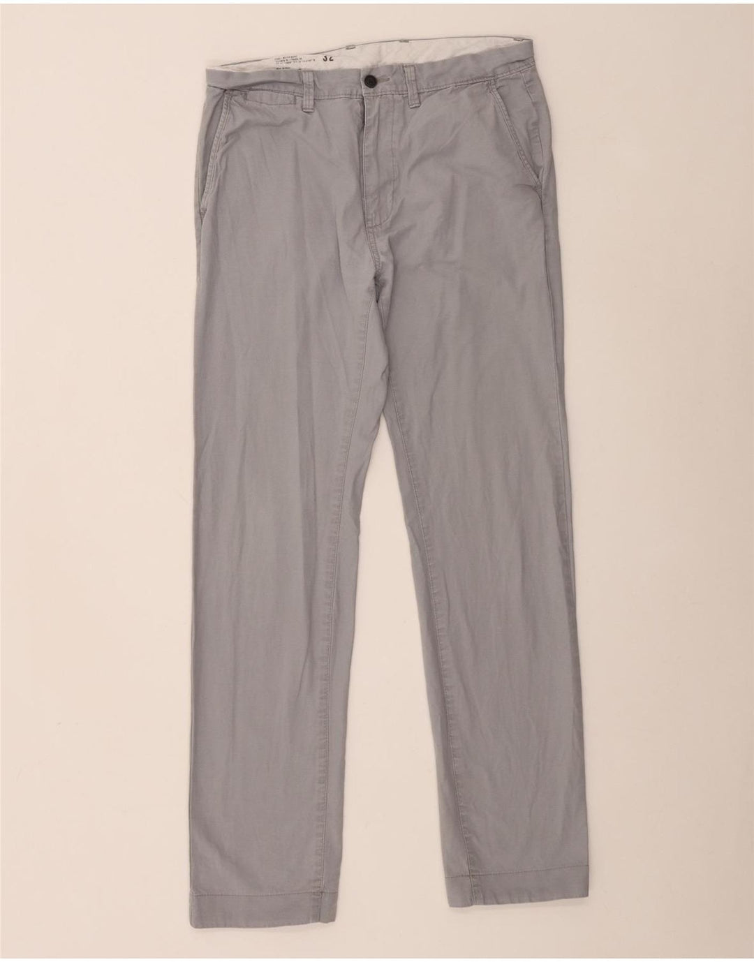 Pantaloni chino drepți pentru bărbați Marks & Spencer L32 L33 bumbac gri