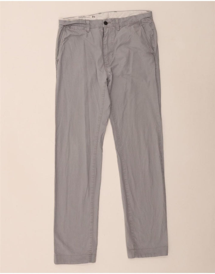 Pantaloni chino drepți pentru bărbați Marks & Spencer L32 L33 bumbac gri