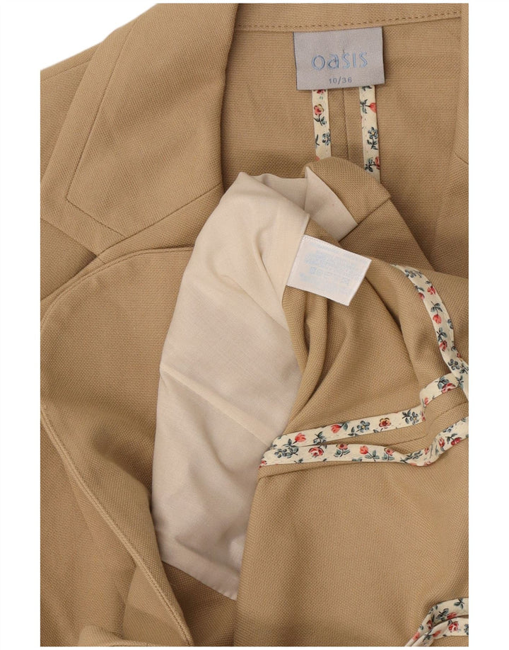 Jachetă pentru femei Oasis cu 1 nasture, UK 10, bumbac, bej mic