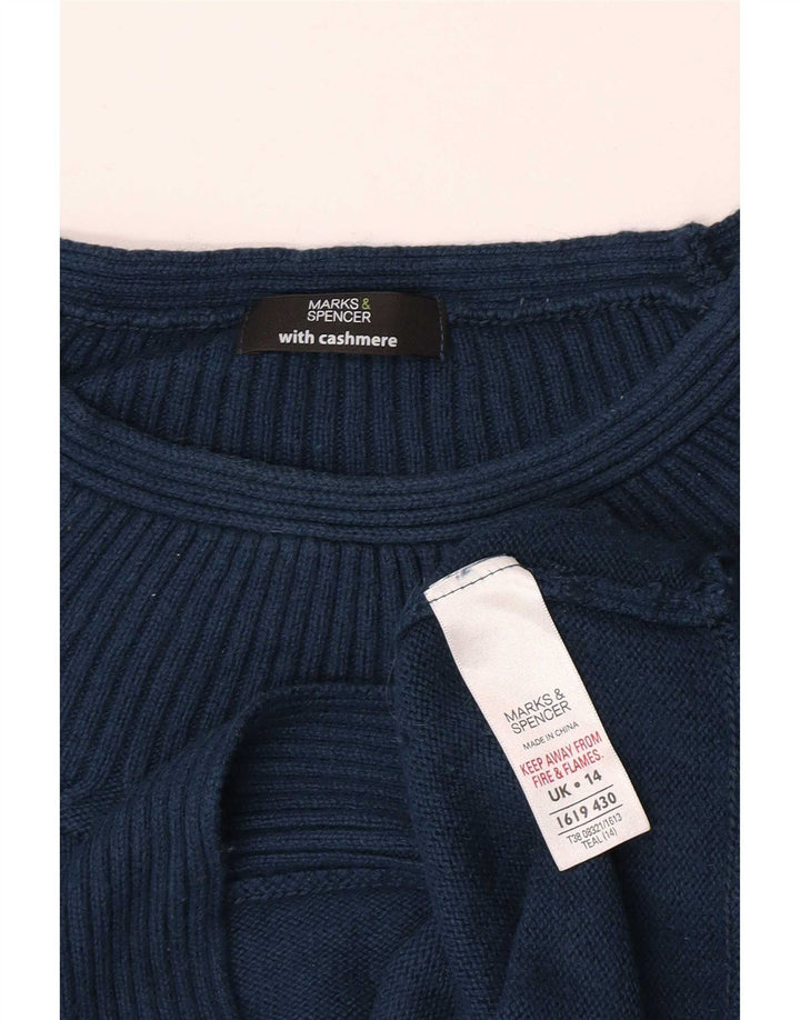 Pulover pentru femei Marks & Spencer cu gât de barcă, UK 14, albastru mediu