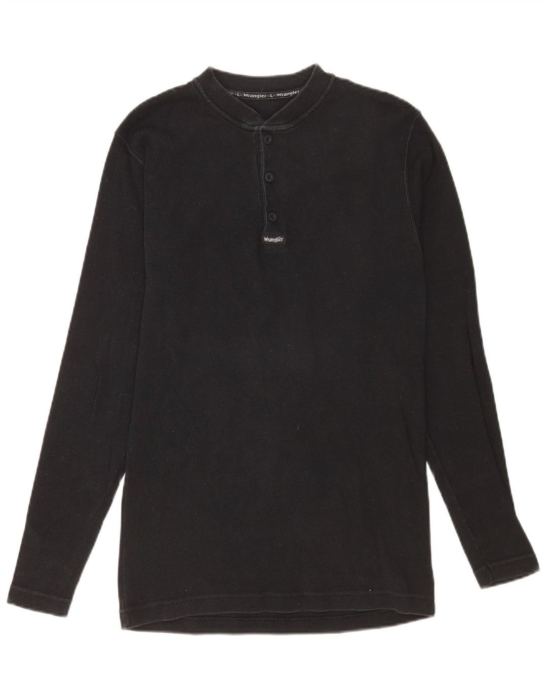 Top pentru bărbați Wrangler cu mânecă lungă, mare, negru, bumbac
