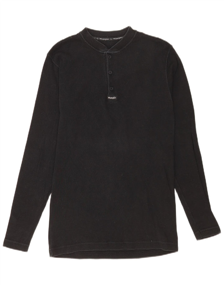 Top pentru bărbați Wrangler cu mânecă lungă, mare, negru, bumbac