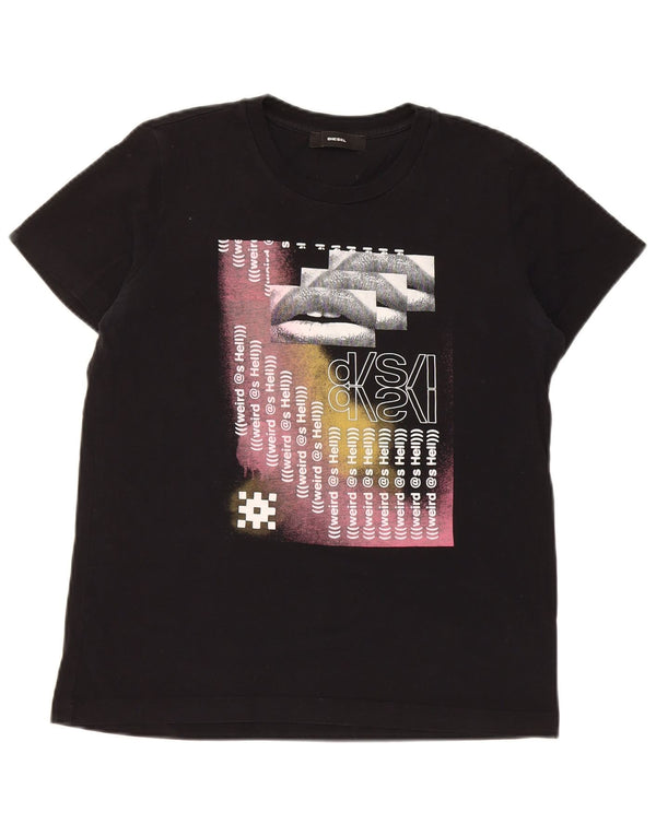 Tricou grafic Diesel pentru femei Top UK 10 Small Black Bumbac