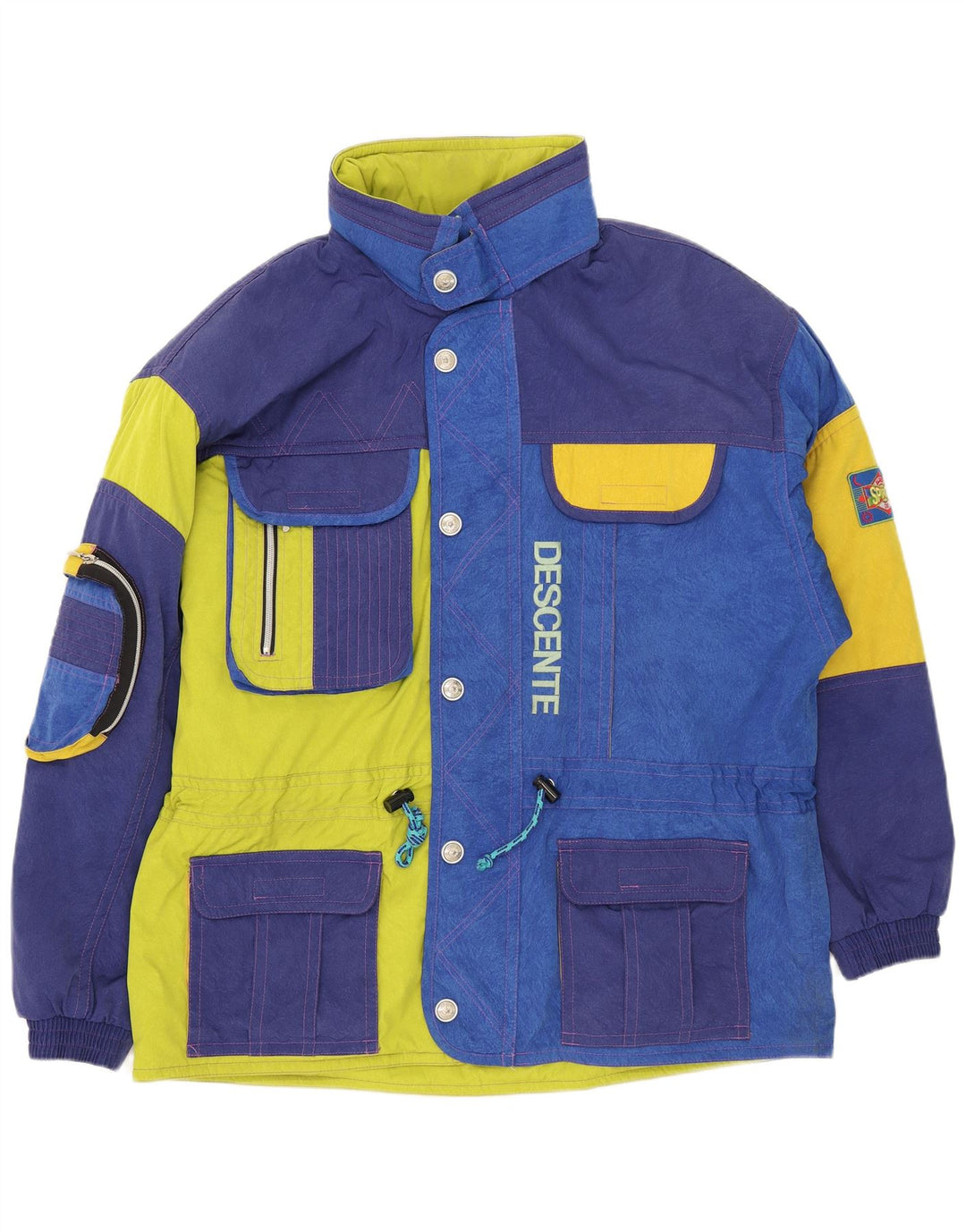Jachetă de schi cu glugă grafică Descente pentru bărbați IT 56 2XL Albastru Colorblock