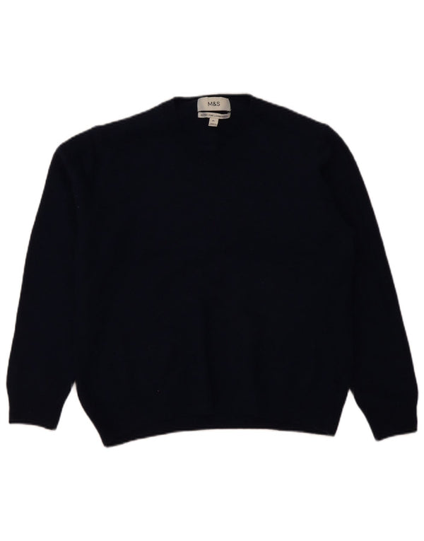 Pulover pentru femei Marks & Spencer cu decolteu triplu UK 18 XL Lână bleumarin