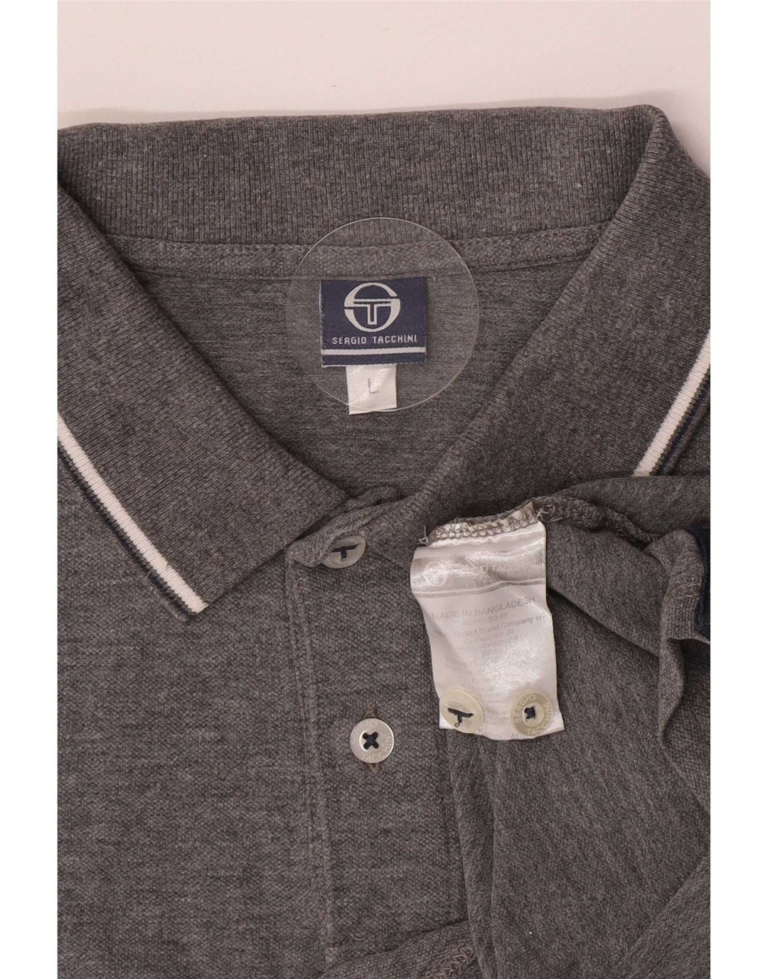 Cămașă polo slim fit pentru bărbați Sergio Tacchini, bumbac gri mare
