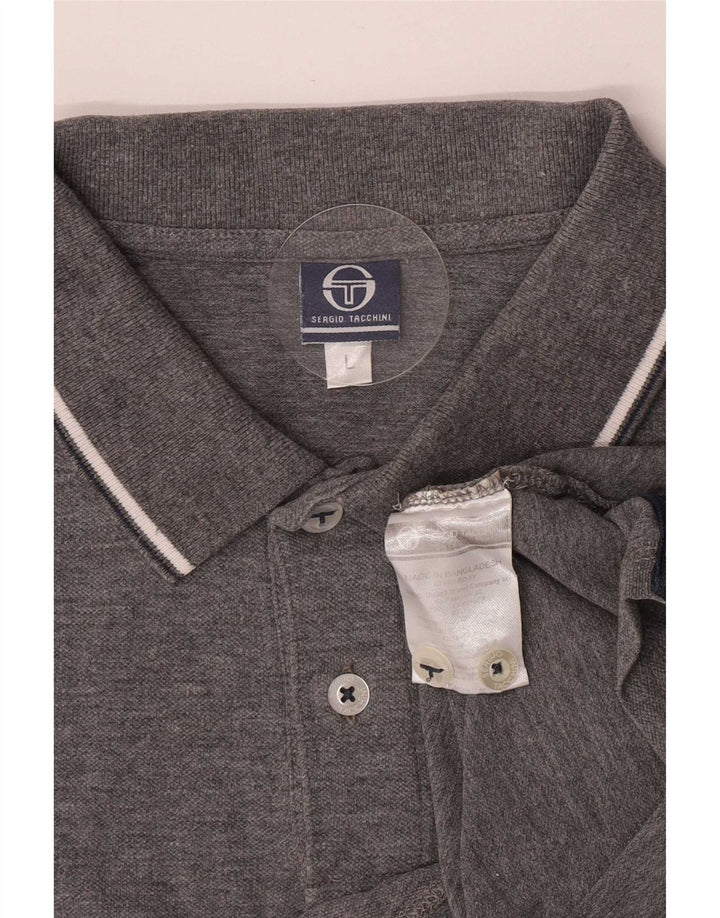 Cămașă polo slim fit pentru bărbați Sergio Tacchini, bumbac gri mare