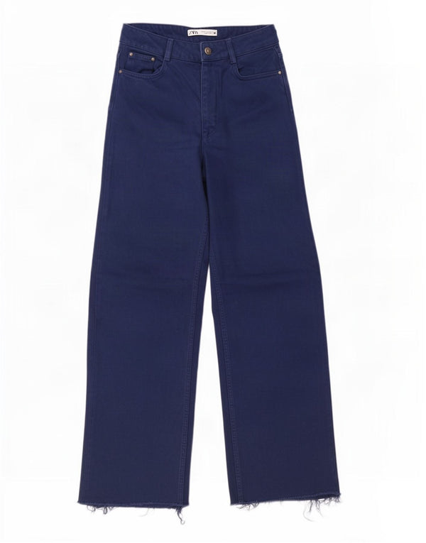 Blugi Drepți Femei Zara EU 36 XS W26 L29 Albastru Bumbac