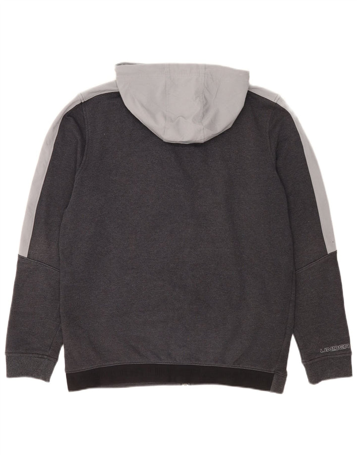 Pulover Under Armour pentru bărbați, cu fermoar, din bumbac color bloc, gri mediu