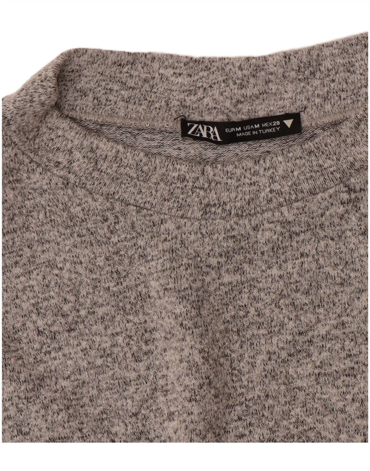 Pulover pentru damă Zara, cu gâtul turn, UK 12, gri mediu