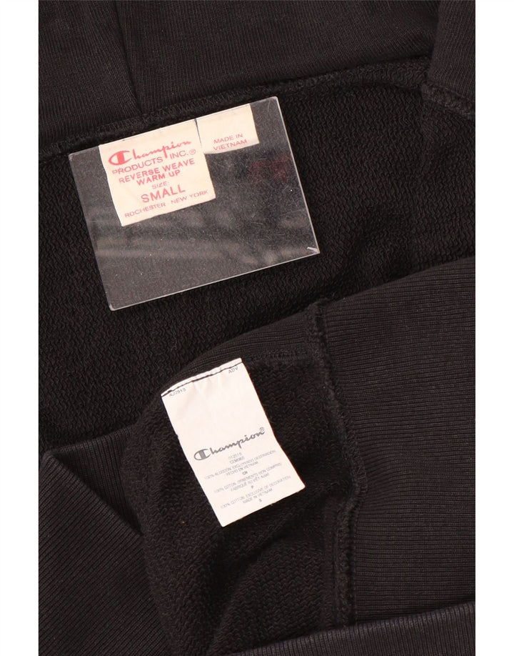 Pulover pentru femei Champion, cu țesătură inversă, cu fermoar, bumbac negru, 10 UK