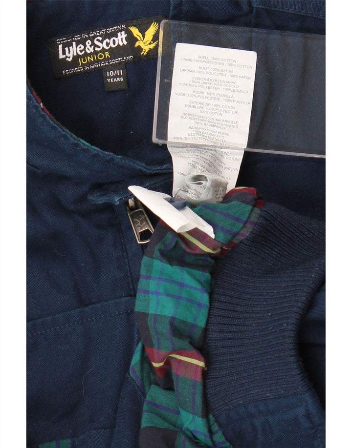 Jachetă bomber Lyle & Scott pentru băieți, 10-11 ani, bumbac bleumarin