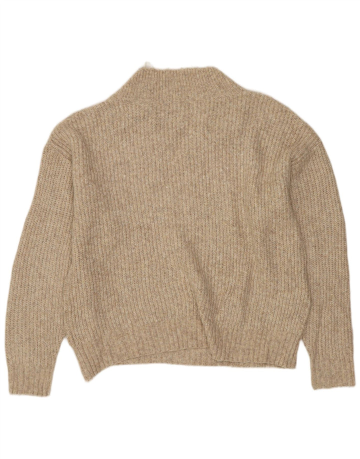 MARKS & SPENCER Pulover crop cu decolteu în V pentru femei UK 14 Bej mediu