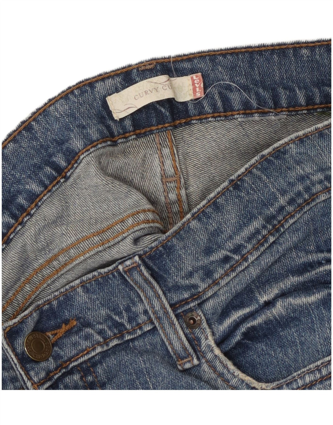 Blugi drepte curbate pentru femei Levi's W34 L31 albastru