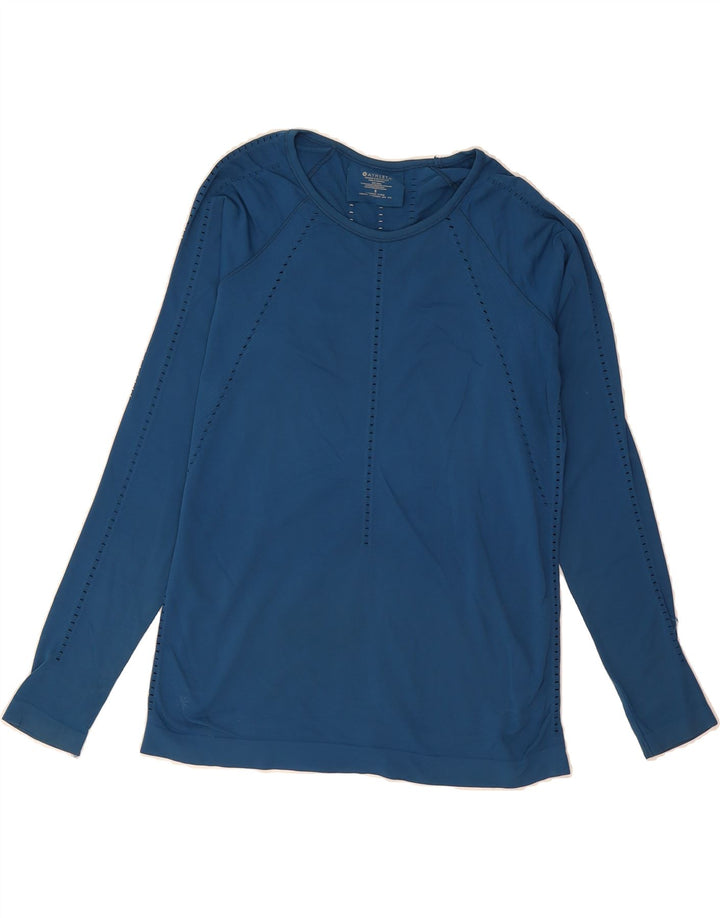 ATHLETA Womens Top Long Sleeve UK 10 Small Blue Nylon Vintage Athleta and Second-Hand Athleta from Messina Hembry 