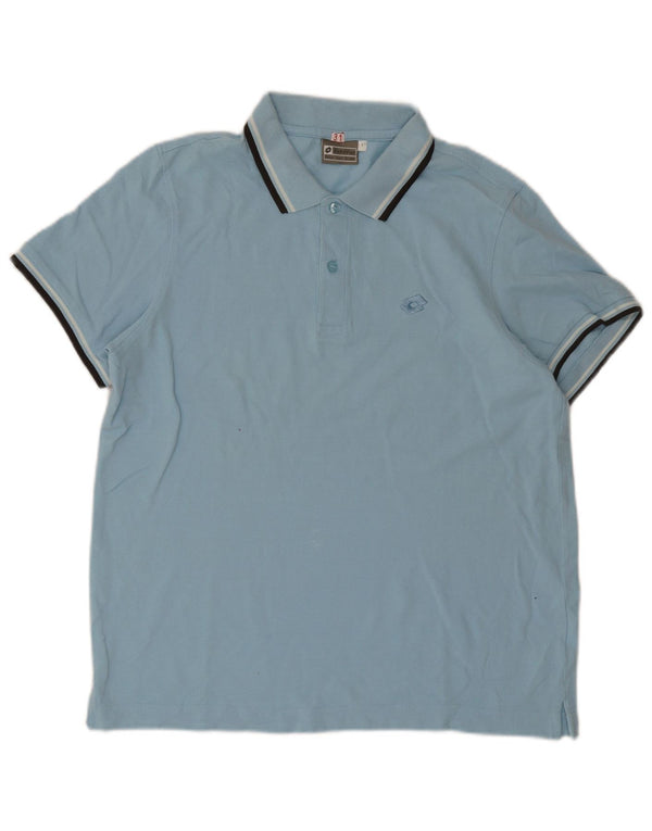 Tricou polo pentru bărbați Lotto, bumbac cu dungi albastre mari