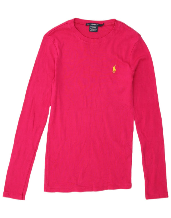 Bluză pentru femei Ralph Lauren cu mânecă lungă UK 8 mic, roz, bumbac