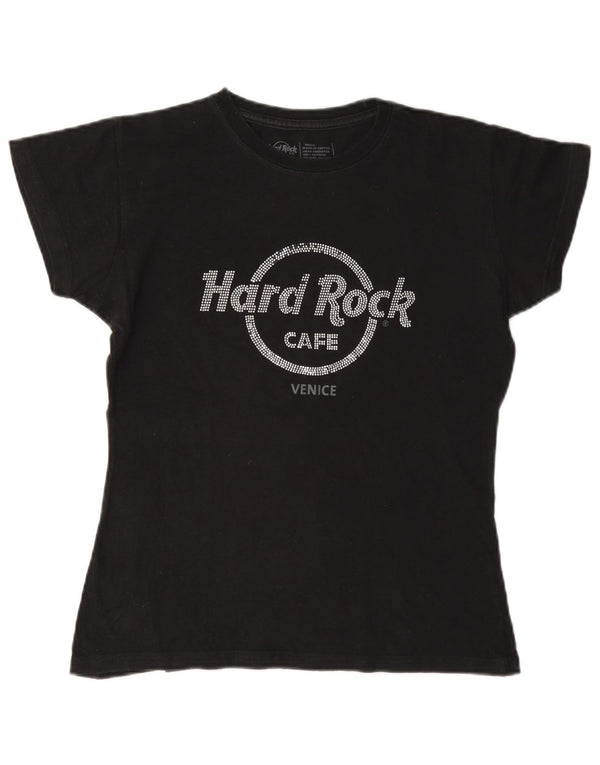 Tricou grafic Venice pentru femei Hard Rock Cafe Top UK 10 Bumbac negru mic