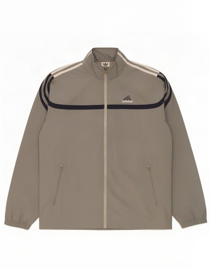 Jachetă de top pentru trening grafic Adidas pentru bărbați UK 40/42 Poliester mediu gri