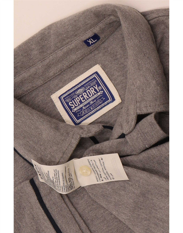 Tricou polo pentru bărbați Superdry XL, bumbac cu pete gri