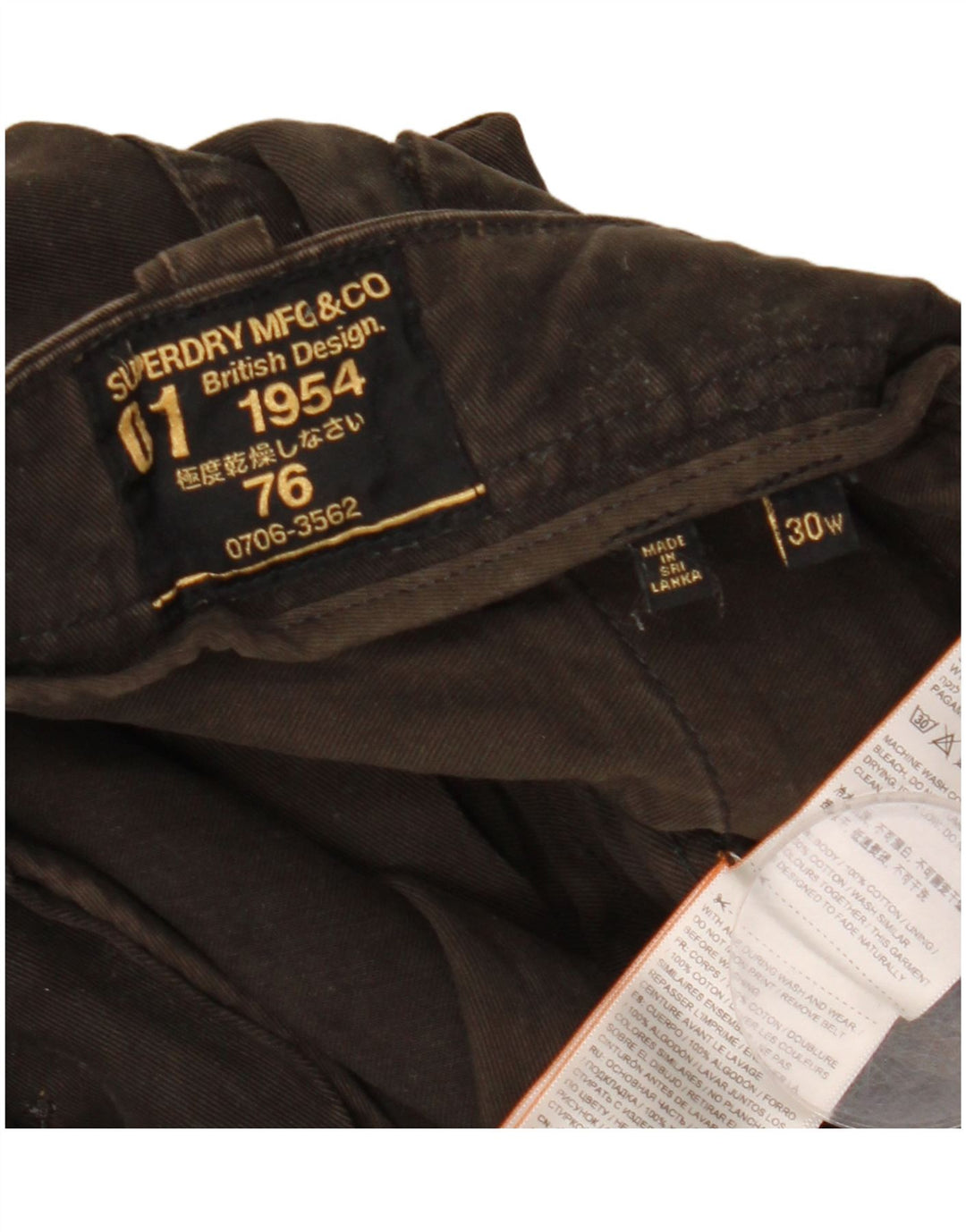 Pantaloni scurți cargo Superdry pentru bărbați W30, bumbac maro mediu