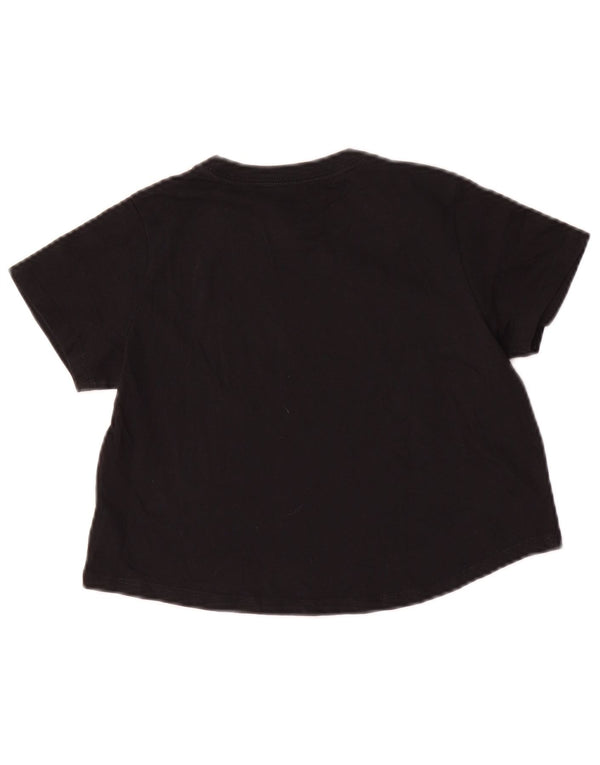 Tricou cu grafică crop Nike pentru fete Top 10-11 ani bumbac negru mediu