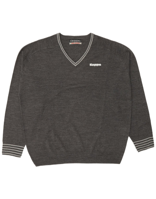 Pulover cu decolteu în V Kappa pentru bărbați, 2XL, gri acrilic