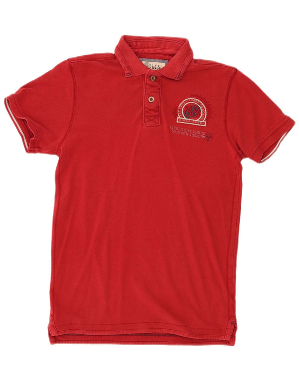 Tricou polo cu grafică pentru bărbați Fat Face XS Bumbac roșu