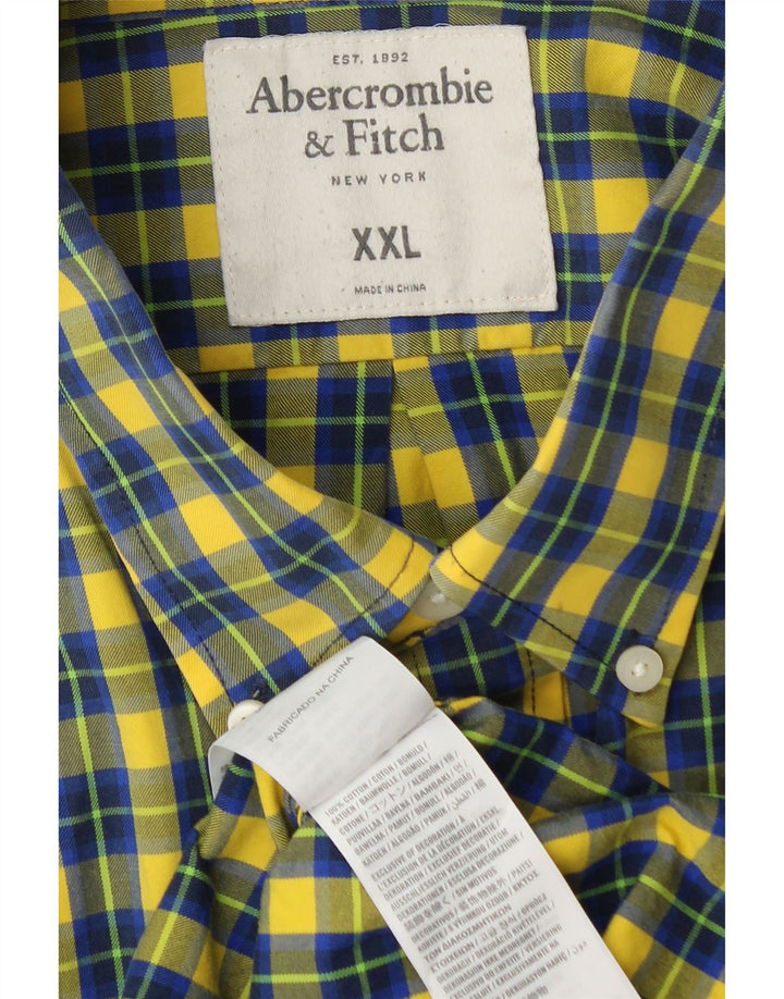 ABERCROMBIE & FITCH Cămașă pentru bărbați Muscle 2XL Yellow Check Bumbac