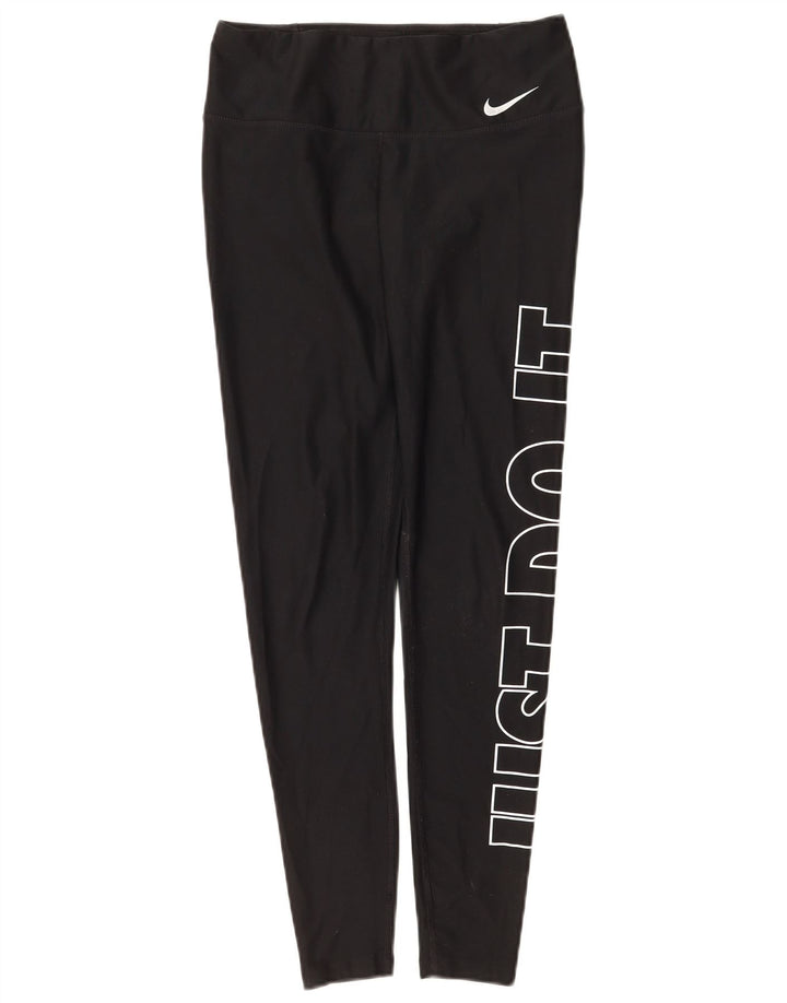 Leggings Nike Dri Fit Graphic pentru femei UK 8 Small Negru Poliester