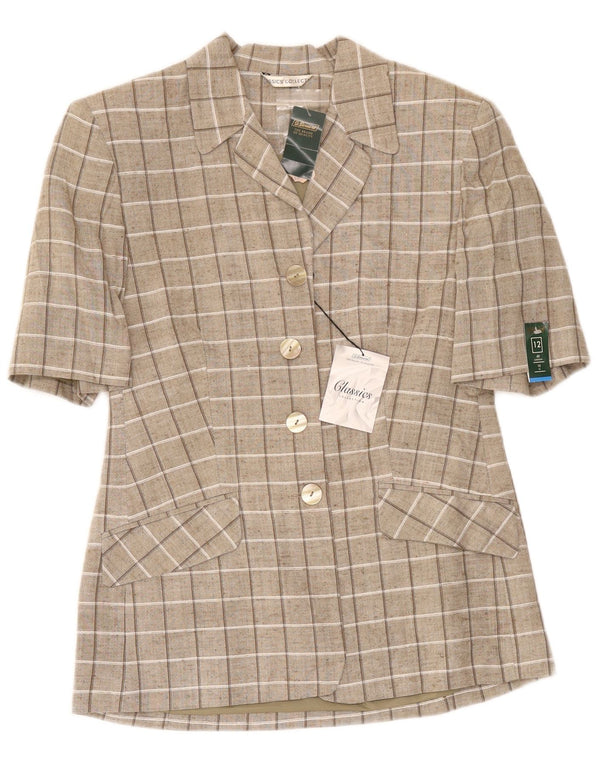 Cardigan cu mânecă scurtă pentru femei St. Bernard UK 12 Medium Brown Check