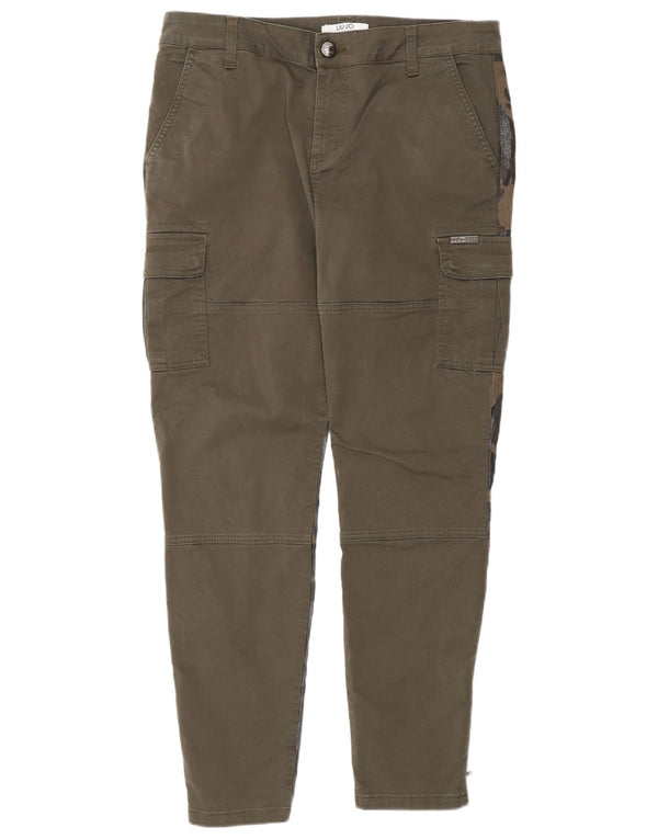 Pantaloni cargo slim pentru femei Liu Jo L31 L30 bumbac camuflaj kaki