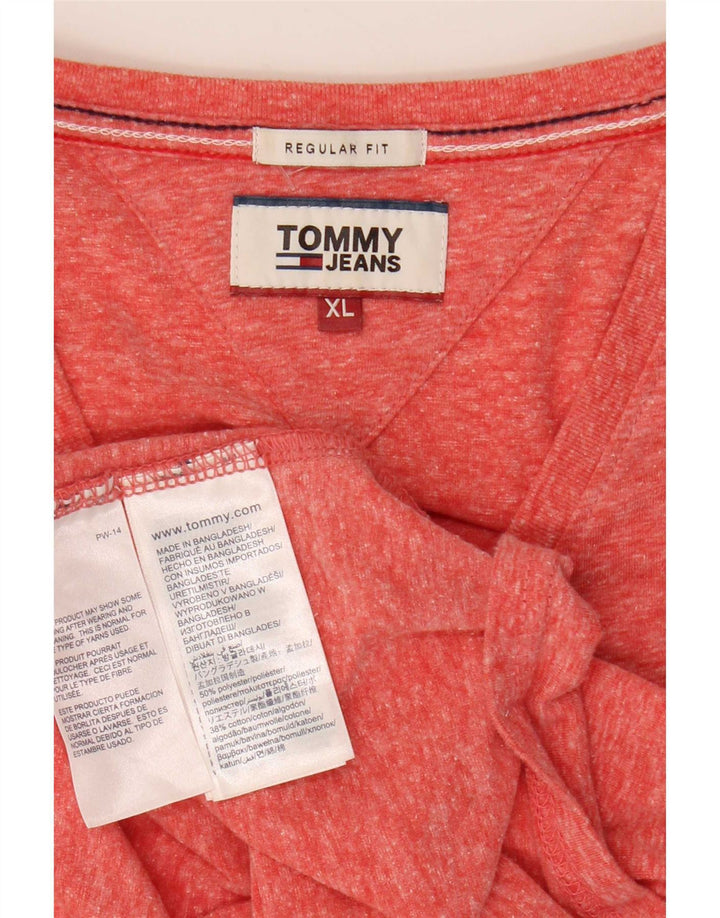 Tricou Tommy Hilfiger pentru bărbați, cu croiala normală, XL, poliester cu pături roșii
