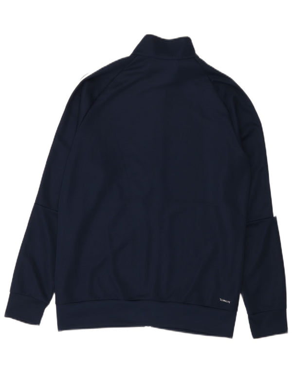Jachetă Adidas Climalite pentru trening pentru băieți 13-14 ani, poliester, albastru bleumarin