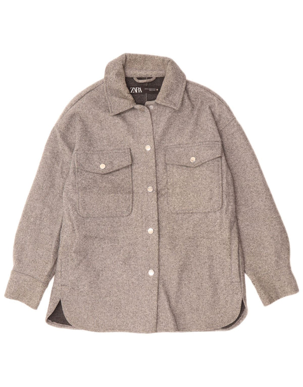 Jachetă bomber supradimensionată pentru femei Zara UK 6 XS poliester gri