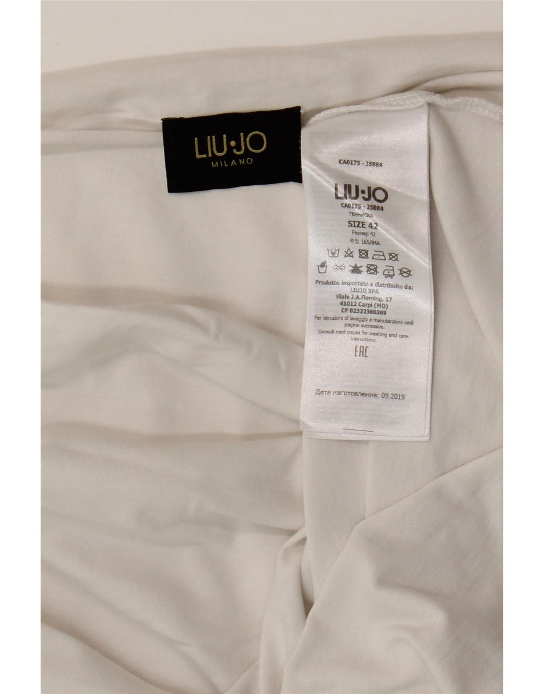 Tricou grafic Liu Jo pentru femei Top IT 42 Bumbac alb mediu