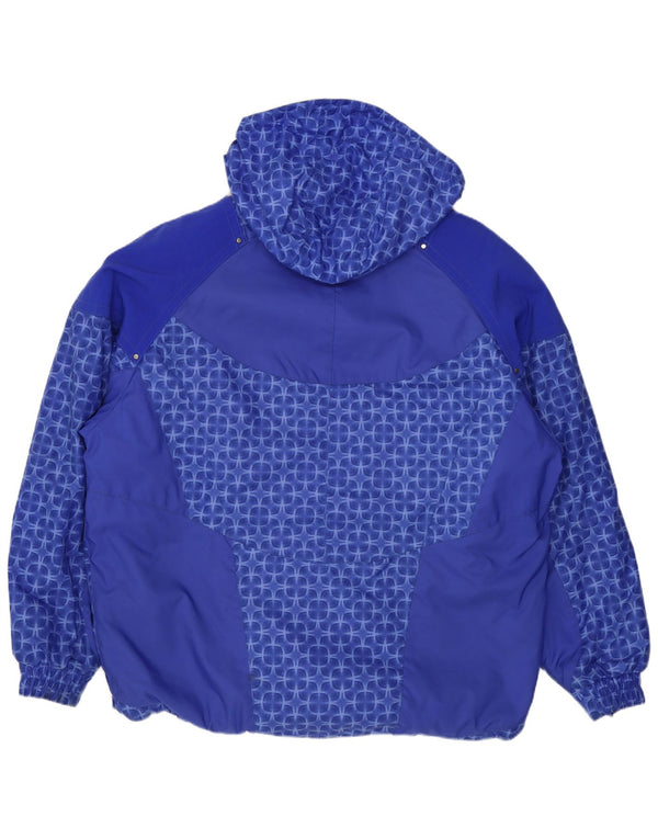 Jachetă de schi supradimensionată cu glugă Fila pentru femei US 8 Medium Blue Geometric